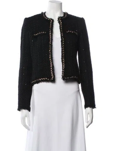 Pre-owned Generation Love Tweed Pattern Jacket In Black
