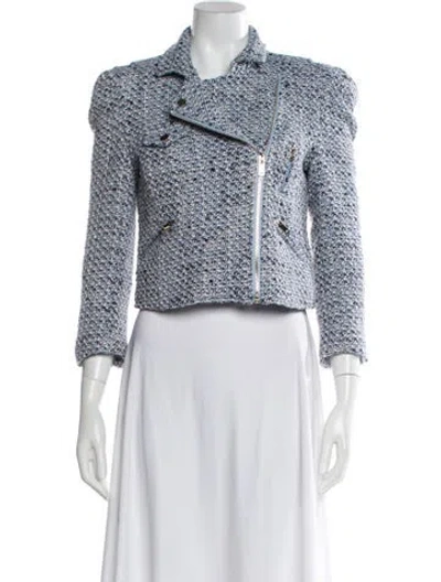 Pre-owned Generation Love Tweed Pattern Jacket In Blue