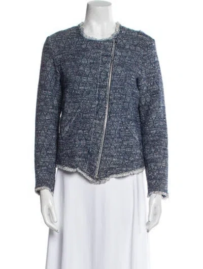 Pre-owned Generation Love Tweed Pattern Jacket In Blue