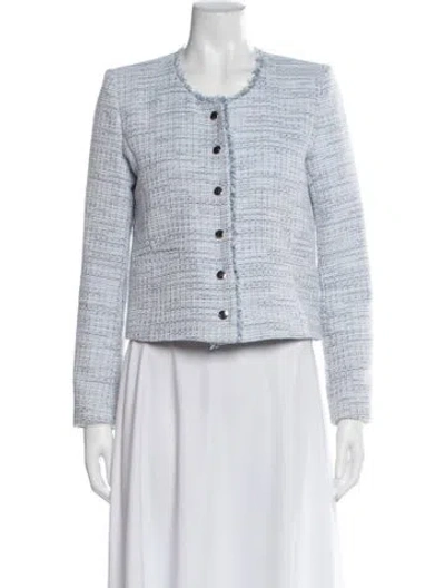 Pre-owned Generation Love Tweed Pattern Jacket In Blue