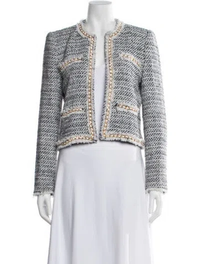Pre-owned Generation Love Tweed Pattern Jacket In Blue