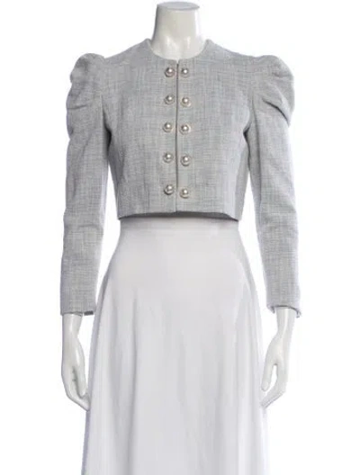 Pre-owned Generation Love Tweed Pattern Jacket In Blue