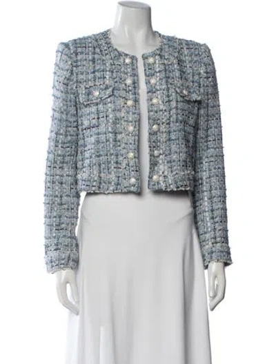 Pre-owned Generation Love Tweed Pattern Jacket In Blue