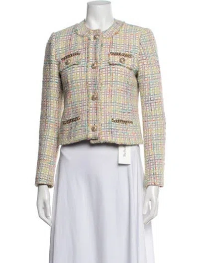 Pre-owned Generation Love Tweed Pattern Jacket In Blue