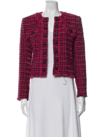 Pre-owned Generation Love Tweed Pattern Jacket In Pink