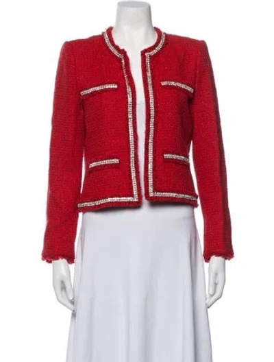 Pre-owned Generation Love Tweed Pattern Jacket In Red