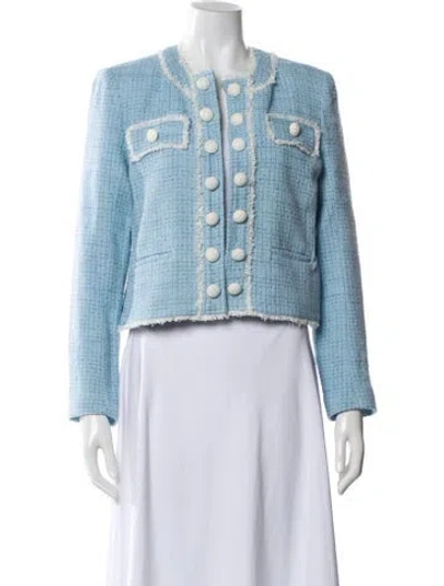 Pre-owned Generation Love Tweed Pattern Jacket W/ Tags In Blue