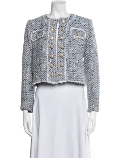Pre-owned Generation Love Tweed Pattern Jacket W/ Tags In Blue