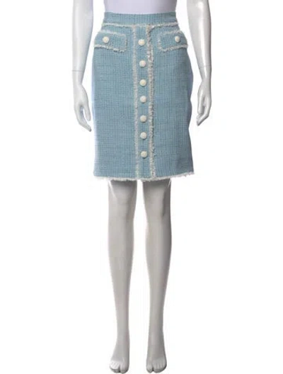 Pre-owned Generation Love Tweed Pattern Knee-length Skirt W/ Tags In Blue