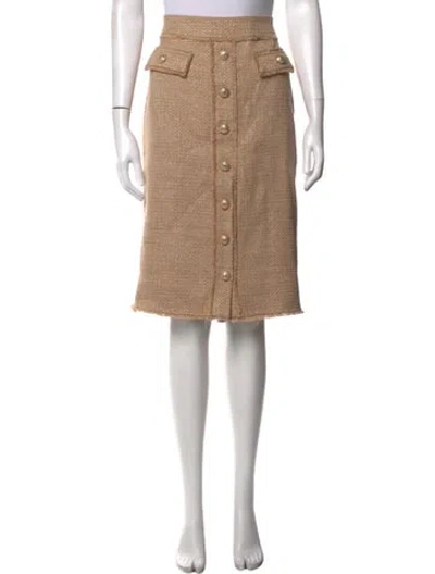 Pre-owned Generation Love Tweed Pattern Midi Length Skirt W/ Tags In Neutrals