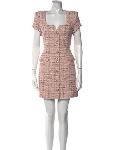 Pre-owned Generation Love Tweed Pattern Mini Dress W/ Tags In Pink