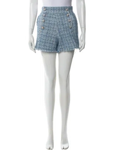 Pre-owned Generation Love Tweed Pattern Mini Shorts In Blue