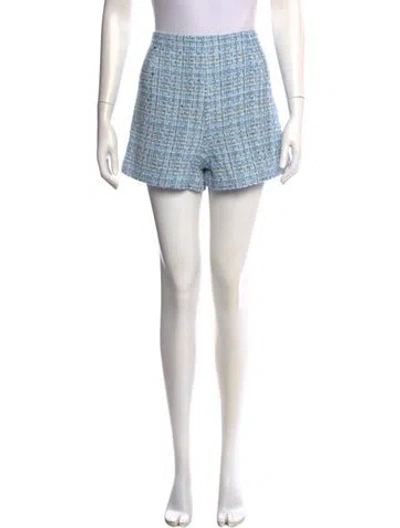Pre-owned Generation Love Tweed Pattern Mini Shorts In Blue