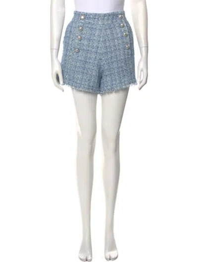 Pre-owned Generation Love Tweed Pattern Mini Shorts In Blue