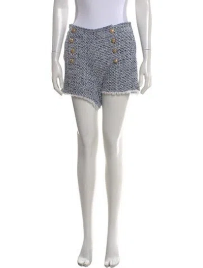 Pre-owned Generation Love Tweed Pattern Mini Shorts In Blue