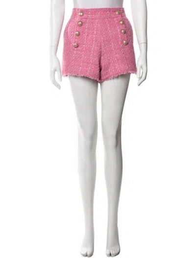 Pre-owned Generation Love Tweed Pattern Mini Shorts In Metallic/pink