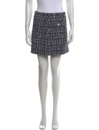 Pre-owned Generation Love Tweed Pattern Mini Skirt In Black