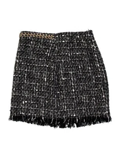 Pre-owned Generation Love Tweed Pattern Mini Skirt In Black