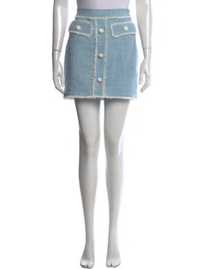Pre-owned Generation Love Tweed Pattern Mini Skirt In Blue