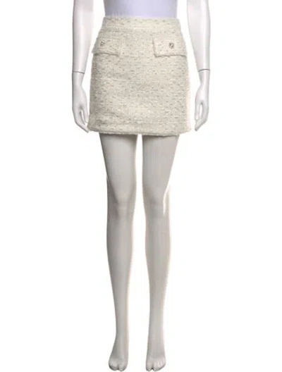 Pre-owned Generation Love Tweed Pattern Mini Skirt In Neutrals/yellow