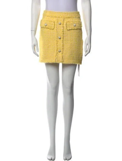 Pre-owned Generation Love Tweed Pattern Mini Skirt In Neutrals/yellow