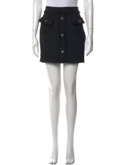 Pre-owned Generation Love Tweed Pattern Mini Skirt W/ Tags In Black