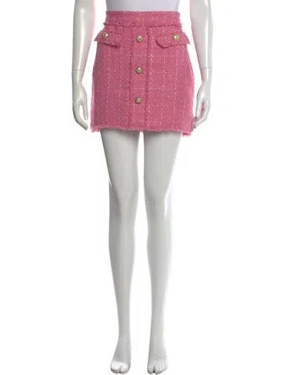 Pre-owned Generation Love Tweed Pattern Mini Skirt W/ Tags In Pink