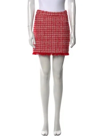 Pre-owned Generation Love Tweed Pattern Mini Skirt W/ Tags In Red