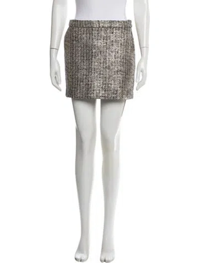 Pre-owned Generation Love Tweed Pattern Mini Skirt W/ Tags In White
