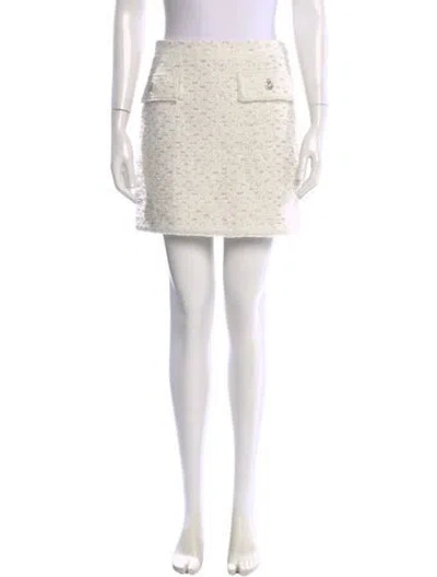 Pre-owned Generation Love Tweed Pattern Mini Skirt W/ Tags In Yellow