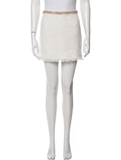 Pre-owned Generation Love Tweed Pattern Mini Skirt In White