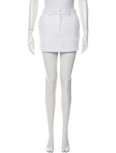 Pre-owned Generation Love Tweed Pattern Mini Skirt In White