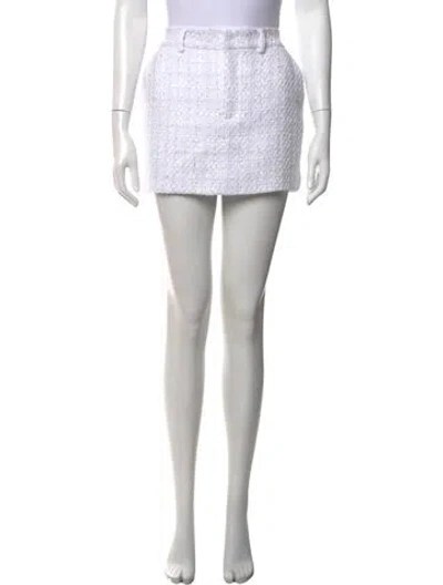Pre-owned Generation Love Tweed Pattern Mini Skirt In White