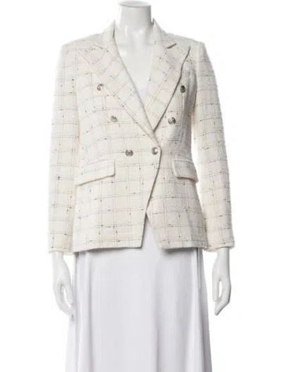 Pre-owned Generation Love Tweed Plaid Print Blazer In Neutrals