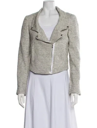 Pre-owned Generation Love Tweed Tweed Pattern Biker Jacket In Neutral