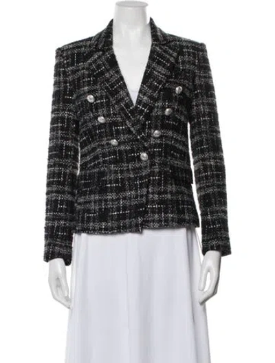 Pre-owned Generation Love Tweed Tweed Pattern Blazer In Black