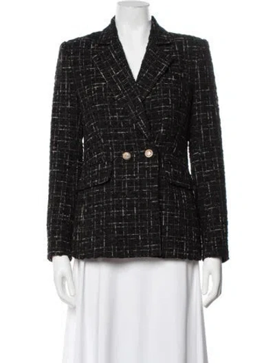 Pre-owned Generation Love Tweed Tweed Pattern Blazer In Black