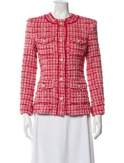 Pre-owned Generation Love Tweed Tweed Pattern Evening Jacket W/ Tags In Pink