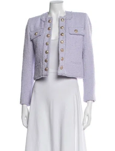 Pre-owned Generation Love Tweed Tweed Pattern Jacket In Purple