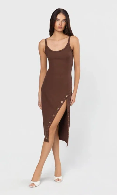 Generation Love Veneta Grommet Dress In Brown