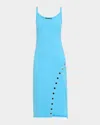 Generation Love Veneta Knit Snap Midi Dress In Blue