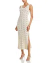 Generation Love Vincent Crystal Pointelle Knit Dress Natural In White