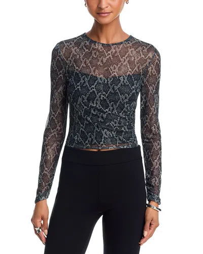 Generation Love Vivi Leopard Mesh Top In Black