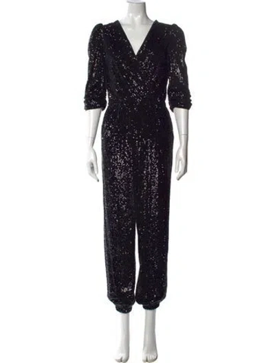 Pre-owned Generation Love V-neck Jumpsuit In Black