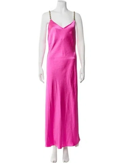 Pre-owned Generation Love V-neck Long Dress In Pink