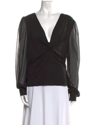 Pre-owned Generation Love V-neck Long Sleeve Blouse W/ Tags In Black