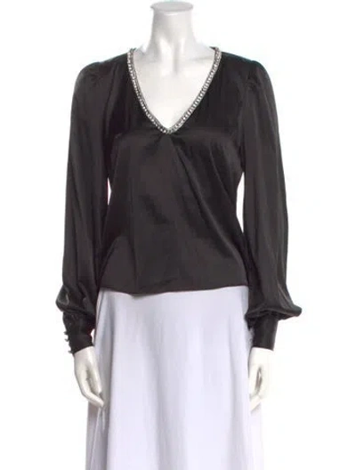 Pre-owned Generation Love V-neck Long Sleeve Blouse W/ Tags In Black