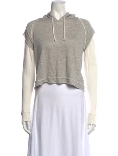 Pre-owned Generation Love V-neck Long Sleeve Hoodie In Grey