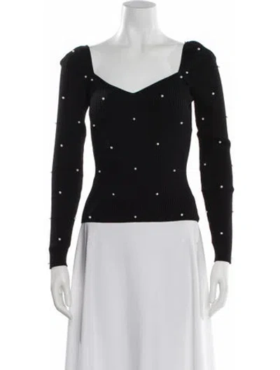 Pre-owned Generation Love V-neck Long Sleeve Top In Black