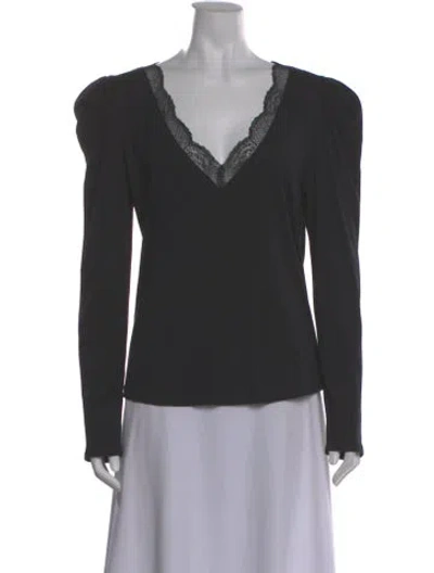 Pre-owned Generation Love V-neck Long Sleeve Top In Black